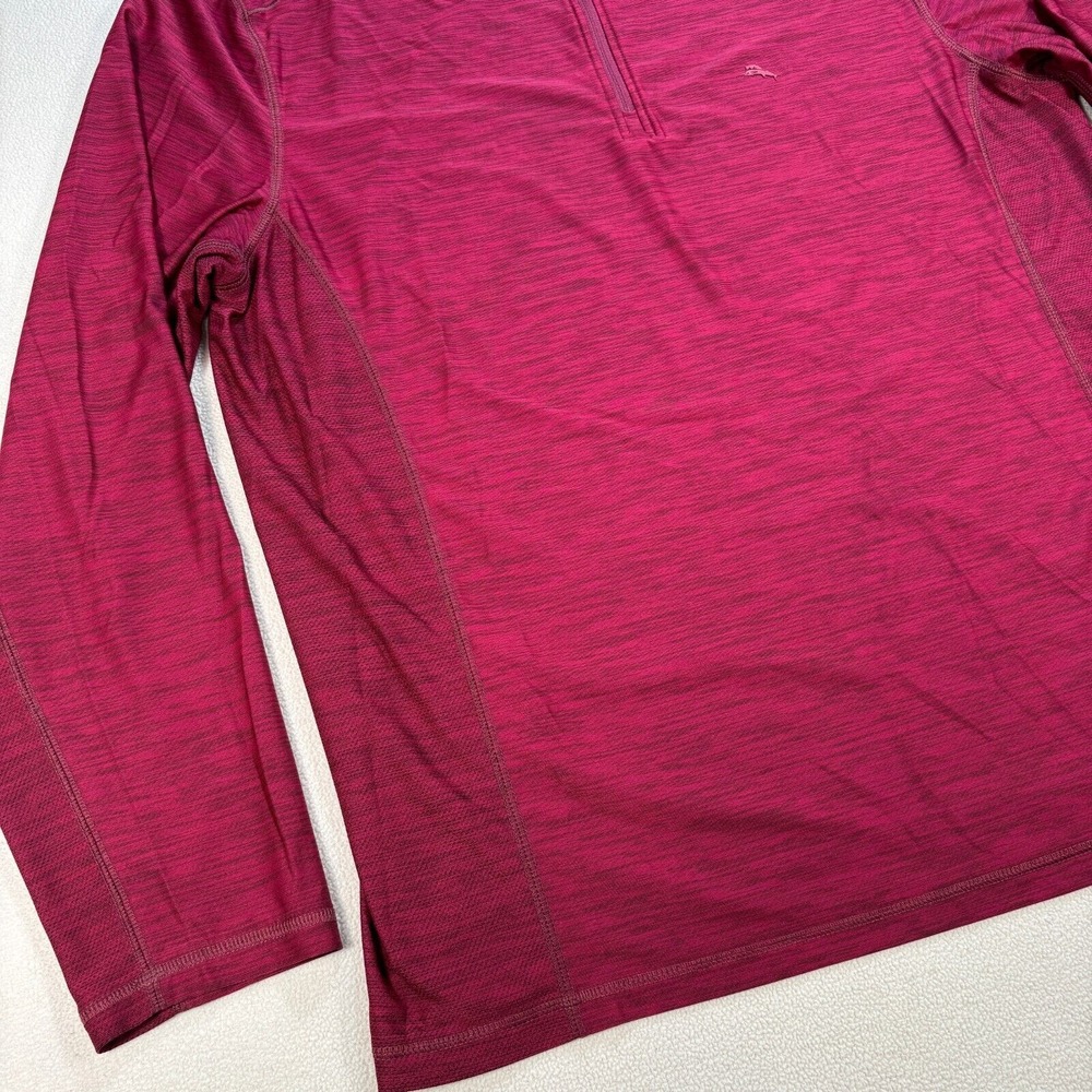 Tommy Bahama Island Zone 1/4 Zip Mens XL Burgundy Red Perforated Lightweigh Logo - Picture 7 of 16